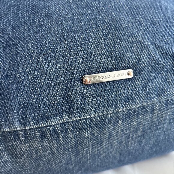 Rebecca Minkoff Denim Backpack Julian Style Vintage 2014-2016 Rare Hook Closure - Picture 7 of 16
